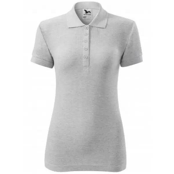  Дамска тениска с яка MALFINI COTTON 213 СВЕТЛОСИВИ ОТБЛЯСЪЦИ 