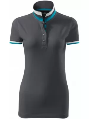 Дамска тениска с яка MALFINI PREMIUM COLLAR UP 257 СВЕТЪЛ АНТРАЦИТ