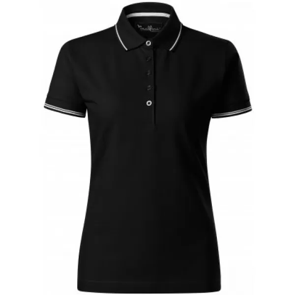  Дамска тениска с яка MALFINI PREMIUM PERFECTION PLAIN 253 ЧЕРЕН 