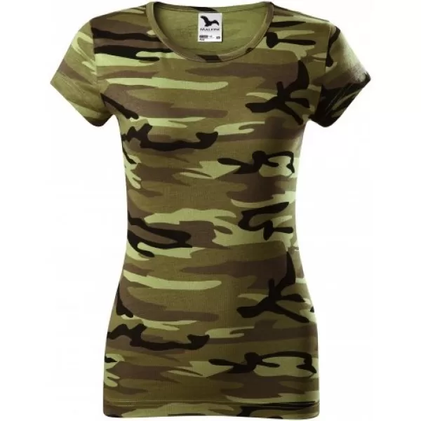  Дамска тениска MALFINI CAMO PURE 122 КАМУФЛАЖНО ЗЕЛЕНО 