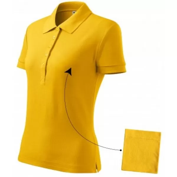  Дамска тениска с яка MALFINI COTTON 213 КЕХЛИБАР 