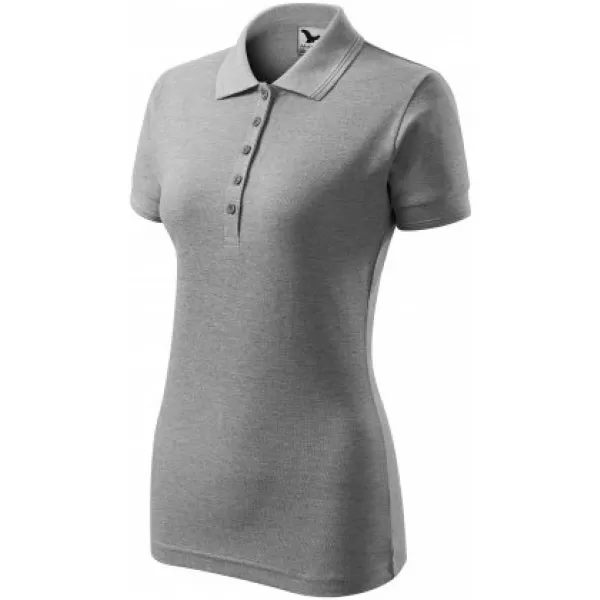  Дамска тениска с яка MALFINI PIQUE POLO 210 ТЪМНОСИВИ ОТБЛЯСЪЦИ 