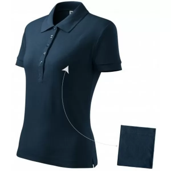  Дамска тениска с яка MALFINI COTTON 213 МОРСКО СИНЬО 