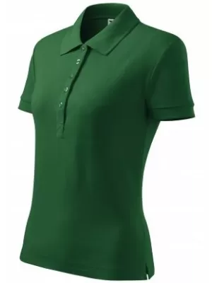 Дамска тениска с яка MALFINI COTTON 213 БУТИЛКА ЗЕЛЕНО
