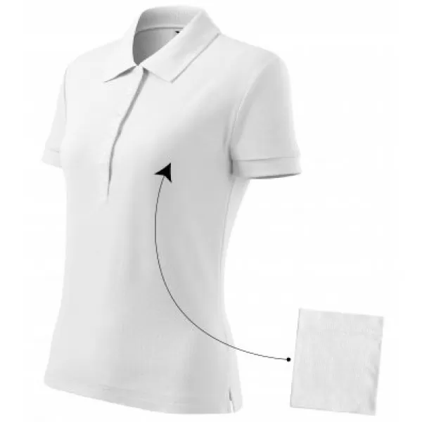  Дамска тениска с яка MALFINI COTTON 213 БЯЛО 