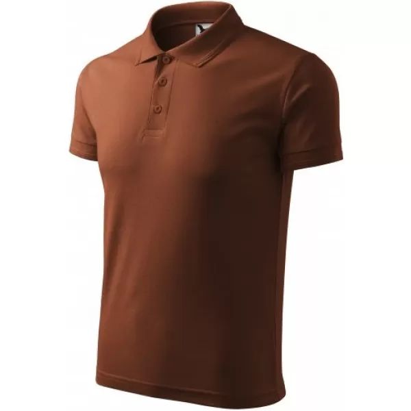  Мъжка тениска с яка MALFINI PIQUE POLO 203 ШОКОЛАД 