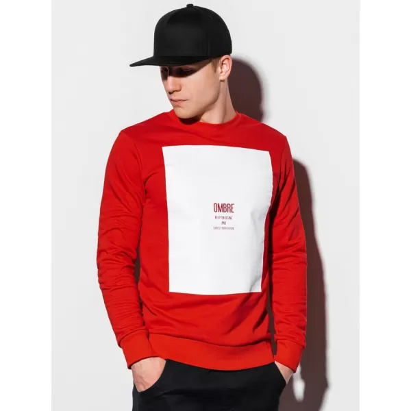  Мъжки суичър OMBRE AB1045 ЧЕРВЕНО 