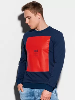 Мъжки суичър OMBRE AB1045 ВМС
