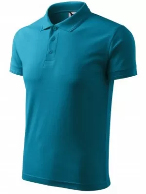 Мъжка тениска с яка MALFINI PIQUE POLO 203 ТЪМЕН ТЮРКОАЗ