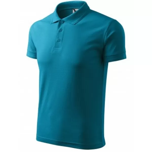  Мъжка тениска с яка MALFINI PIQUE POLO 203 ТЪМЕН ТЮРКОАЗ 
