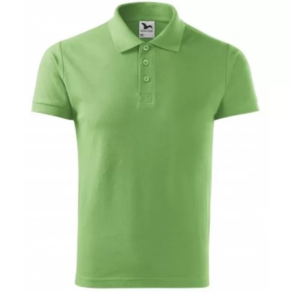  Мъжка тениска с яка MALFINI COTTON 212 ТРЕВИСТО ЗЕЛЕНО 
