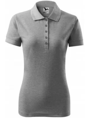 Дамска тениска с яка MALFINI PIQUE POLO 210 ТЪМНОСИВИ ОТБЛЯСЪЦИ