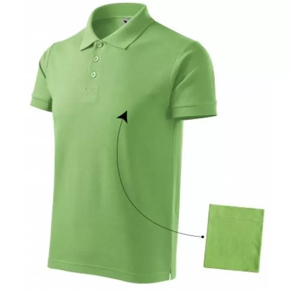  Мъжка тениска с яка MALFINI COTTON 212 ТРЕВИСТО ЗЕЛЕНО 