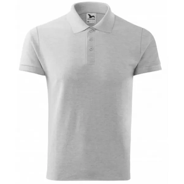  Мъжка тениска с яка MALFINI COTTON 212 СВЕТЛОСИВИ ОТБЛЯСЪЦИ 