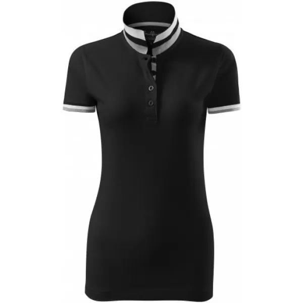  Дамска тениска с яка MALFINI PREMIUM COLLAR UP 257 ЧЕРЕН 