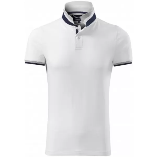  Мъжка тениска с яка MALFINI PREMIUM COLLAR UP 256 БЯЛО 