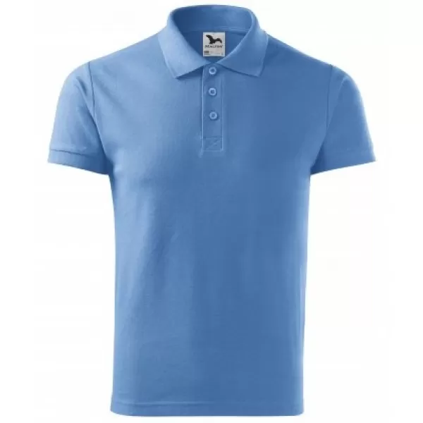  Мъжка тениска с яка MALFINI COTTON 212 НЕБЕСНО СИНЬО 