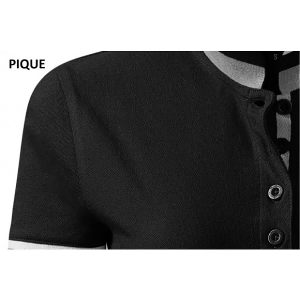  Мъжка тениска с яка MALFINI PREMIUM COLLAR UP 256 ЧЕРЕН 