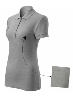 Дамска тениска с яка MALFINI COTTON 213 ТЪМНОСИВИ ОТБЛЯСЪЦИ
