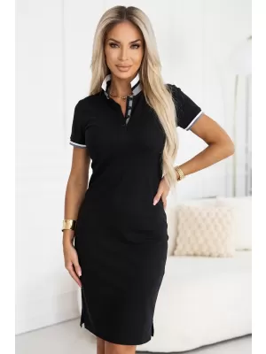 Дамска рокля с яка MALFINI PREMIUM DRESS UP 271 ЧЕРЕН