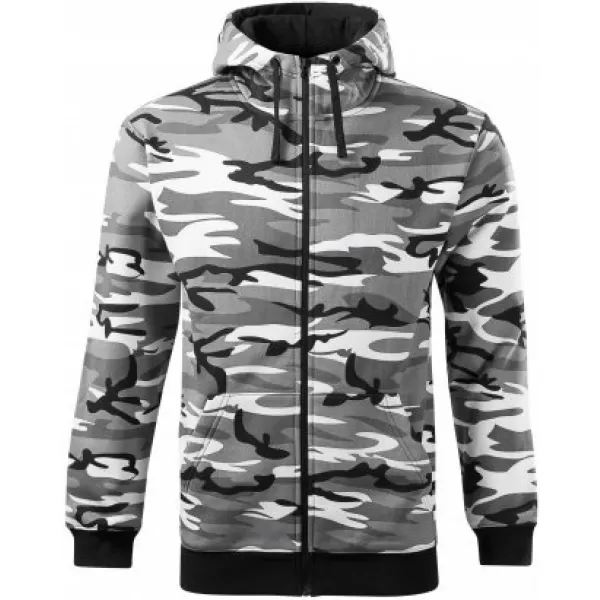  Мъжки суичър MALFINI CAMO ZIPPER C19 КАМУФЛАЖНО СИВО 