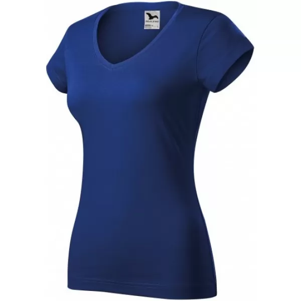  Дамска тениска MALFINI FIT V-NECK 162 КРАЛСКО СИНЬО 