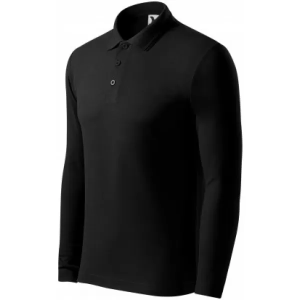  Мъжка тениска с дълги ръкави и яка MALFINI PIQUE POLO LS 221 ЧЕРЕН 