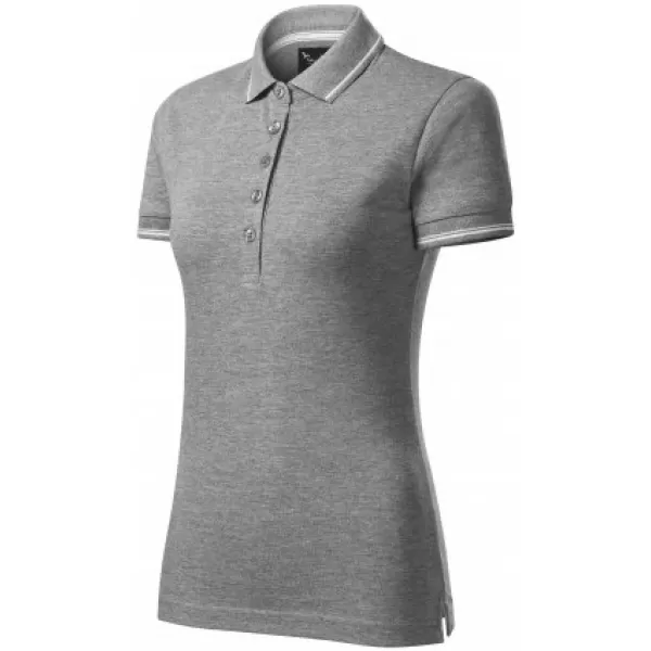  Дамска тениска с яка MALFINI PREMIUM PERFECTION PLAIN 253 ТЪМНОСИВИ ОТБЛЯСЪЦИ 