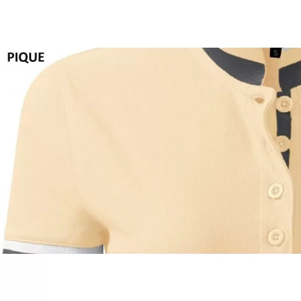  Дамска тениска с яка MALFINI PREMIUM COLLAR UP 257 БЪРБЪН ВАНИЛИЯ 