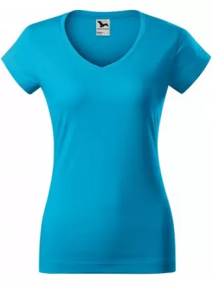 Дамска тениска MALFINI FIT V-NECK 162 ТЮРКОАЗ