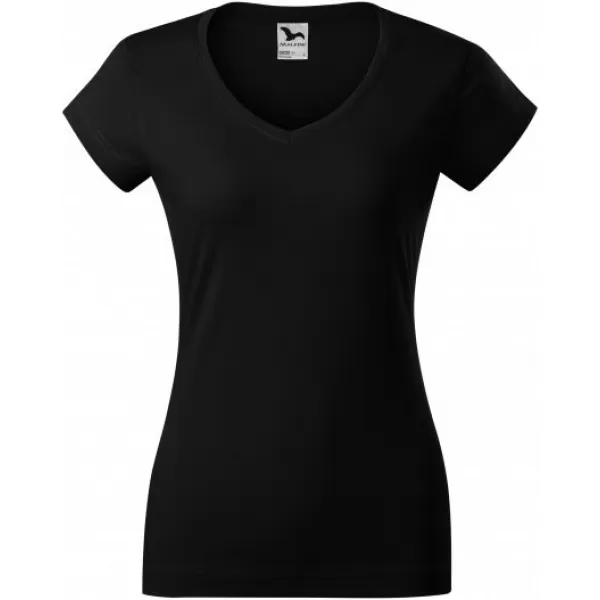  Дамска тениска MALFINI FIT V-NECK 162 ЧЕРЕН 