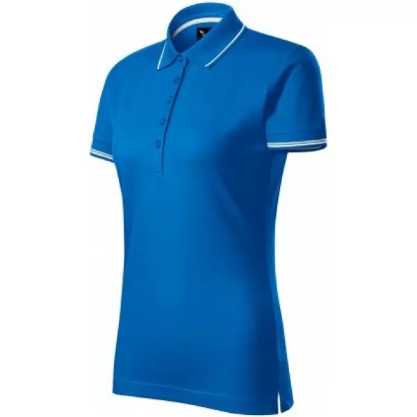  Дамска тениска с яка MALFINI PREMIUM PERFECTION PLAIN 253 ШНОРХЕЛ СИН 