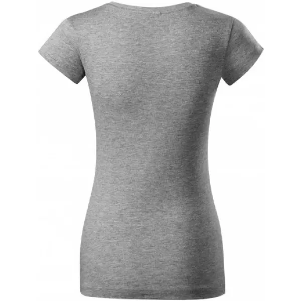  Дамска тениска MALFINI FIT V-NECK 162 ТЪМНОСИВИ ОТБЛЯСЪЦИ 