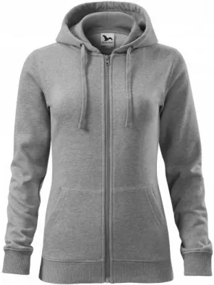 Дамски суичър MALFINI TRENDY ZIPPER 411 ТЪМНОСИВИ ОТБЛЯСЪЦИ