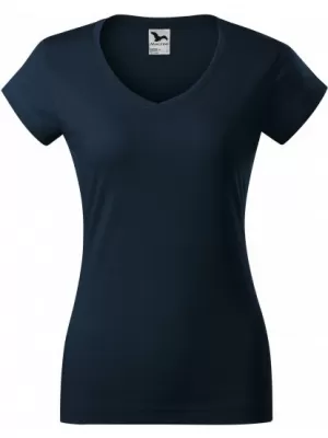 Дамска тениска MALFINI FIT V-NECK 162 МОРСКО СИНЬО