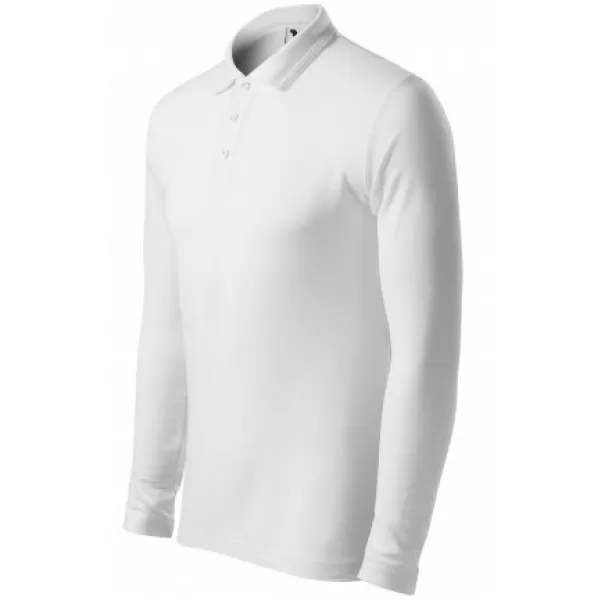  Мъжка тениска с дълги ръкави и яка MALFINI PIQUE POLO LS 221 БЯЛО 