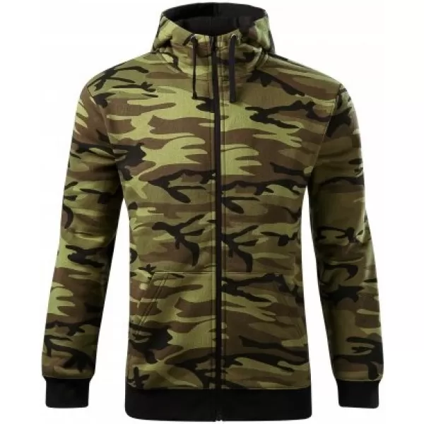  Мъжки суичър MALFINI CAMO ZIPPER C19 КАМУФЛАЖНО ЗЕЛЕНО 