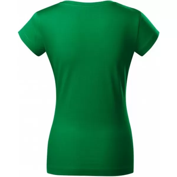  Дамска тениска MALFINI FIT V-NECK 162 СРЕДНО ЗЕЛЕНО 