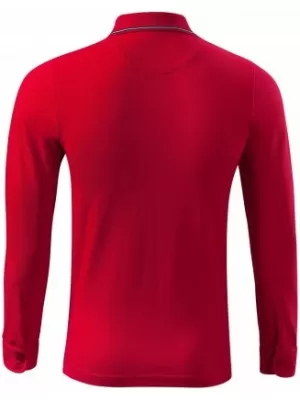 Мъжка тениска с дълги ръкави и яка MALFINI PREMIUM CONTRAST STRIPE LS 258 ЧЕРВЕНА ФОРМУЛА