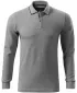Мъжка тениска с дълги ръкави и яка MALFINI PREMIUM CONTRAST STRIPE LS 258 ТЪМНОСИВИ ОТБЛЯСЪЦИ