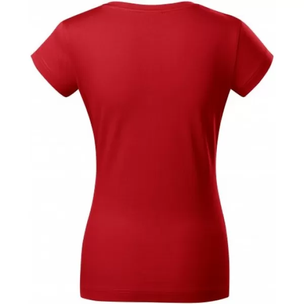  Дамска тениска MALFINI FIT V-NECK 162 ЧЕРВЕНО 