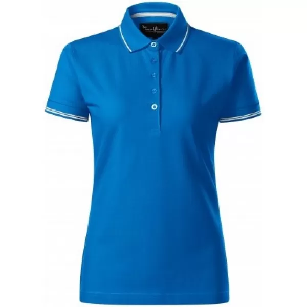  Дамска тениска с яка MALFINI PREMIUM PERFECTION PLAIN 253 ШНОРХЕЛ СИН 