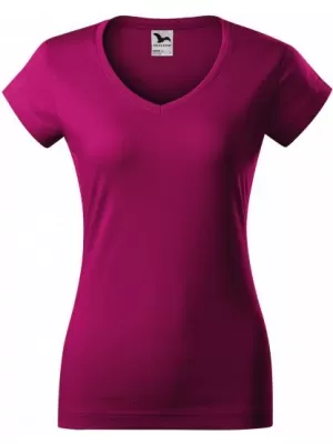 Дамска тениска MALFINI FIT V-NECK 162 ЧЕРВЕНА ФУКСИЯ