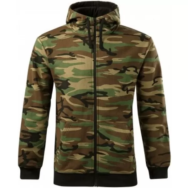  Мъжки суичър MALFINI CAMO ZIPPER C19 КАМУФЛАЖНО КАФЯВО 