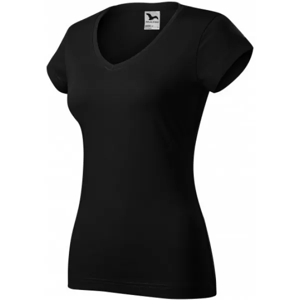  Дамска тениска MALFINI FIT V-NECK 162 ЧЕРЕН 