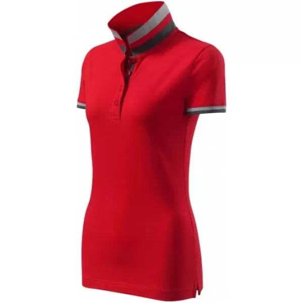  Дамска тениска с яка MALFINI PREMIUM COLLAR UP 257 ЧЕРВЕНА ФОРМУЛА 