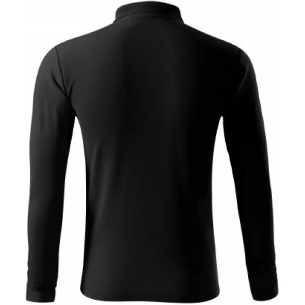  Мъжка тениска с дълги ръкави и яка MALFINI PIQUE POLO LS 221 ЧЕРЕН 