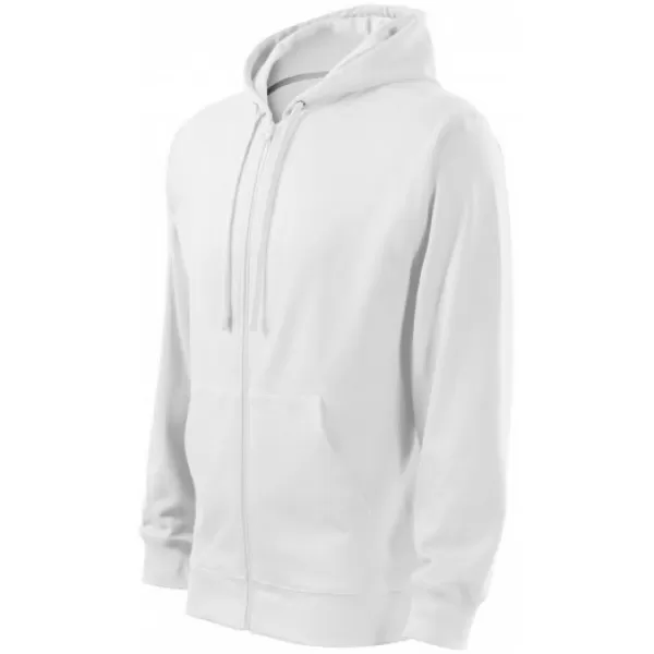  Мъжки суичър MALFINI TRENDY ZIPPER 410 БЯЛО 