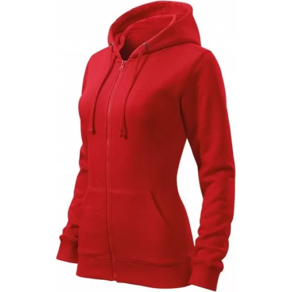  Дамски суичър MALFINI TRENDY ZIPPER 411 ЧЕРВЕНО 