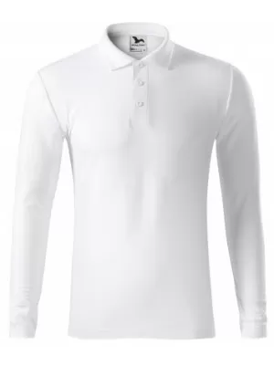 Мъжка тениска с дълги ръкави и яка MALFINI PIQUE POLO LS 221 БЯЛО